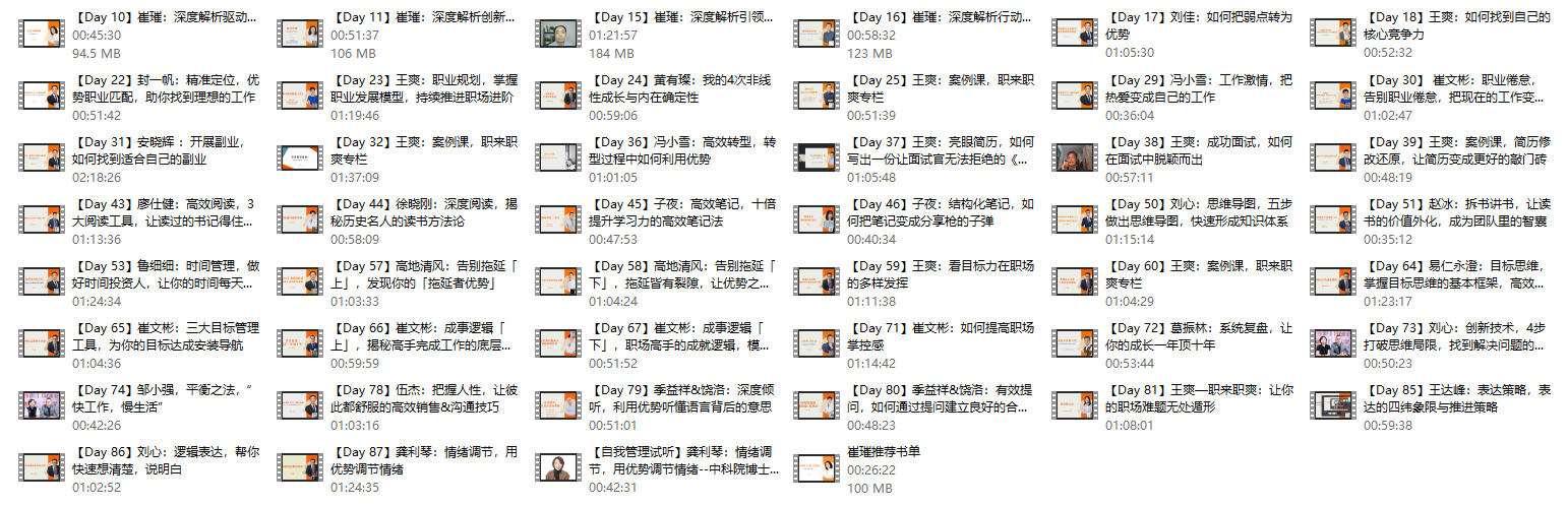 崔璀《自我管理大咖课》46节