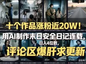 十个作品涨粉近20W！用AI制作末日安全日记连载，日入4位数，评论区爆肝求更新（附详细步骤）