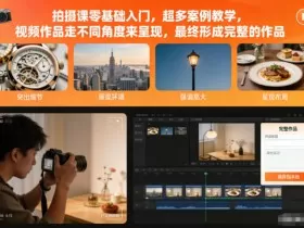 拍摄课零基础入门，超多案例教学，视频作品走不同角度来呈现，最终形成完整的作品