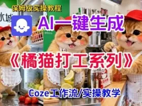 Coze扣子工作流一键生成胖橘猫打工短视频，保姆级实操搭建教学