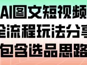 抖音AI图文短视频带货，全流程玩法分享，包含选品思路