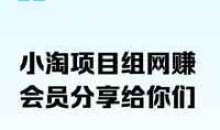 小淘项目组网赚永久会员课价格几千(更新12月)