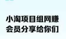 小淘项目组网赚永久会员课价格几千（更新12月）