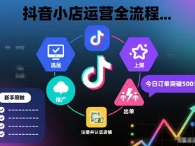 抖音小店运营全流程，从开通到运营，快速出单起店，新手照做就行