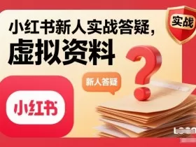 小红书新人实战答疑，小红书虚拟资料项目实战答疑