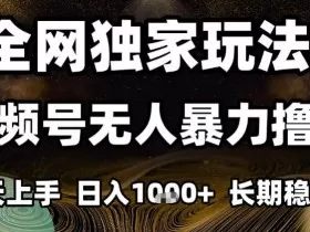 年底最新独家视频号无人直播撸礼物，小白也能轻松日入1k+，长期稳定，可批量复制【揭秘】