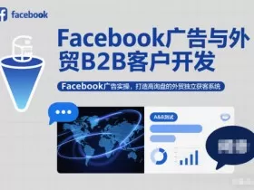 Facebook广告与外贸B2B客户开发，Facebook广告实操，打造高询盘的外贸独立获客系统
