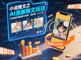 小说推文之AI漫画推文玩法，打造爆款漫画推文视频，稳定日入大几张