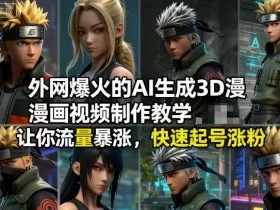 外网爆火的AI生成3D漫画视频制作教学，让你流量暴涨，快速起号涨粉！