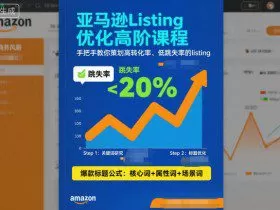 亚马逊Listing优化高阶课程，手把手教你策划高转化率、低跳失率的listing
