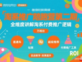 淘系推广陪跑营第二期，全维度讲解淘系付费推广逻辑