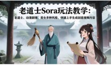 老道士Sora玩法教学：老道士、动漫剧情、美女多种风格，快速上手生成创意视频内容