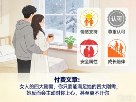 付费文章：女人的四大刚需，你只要能满足她的四大刚需，她反而会主动对你上心，甚至离不开你
