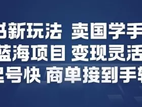 小红书新玩法，卖国学手机贴，蓝海项目，变现灵活，起号快，商单接到手软