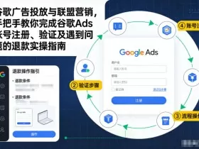 谷歌广告投放与联盟营销，手把手教你完成谷歌Ads账号注册、验证及遇到问题的退款实操指南