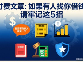 付费文章：如果有人找你借钱，请牢记这5招