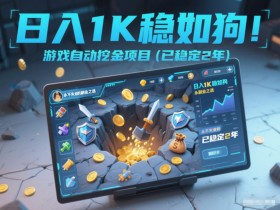 日入1K稳如狗！游戏自动挖金项目（已稳定2年），永不失业的副业之选【揭秘】