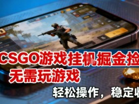 CSGO游戏挂G掘金捡漏，不需要玩游戏，操作简单，收益稳定【揭秘】