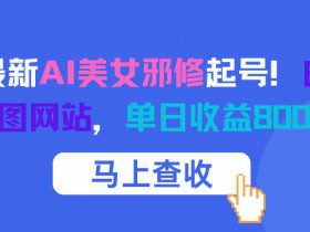 12月最新AI美女邪修起号！白嫖4K生图网站，单日收益8张+