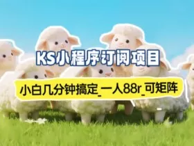 小程序订阅项目_小白几分钟搞定，一人88米，可矩阵（已测到账）