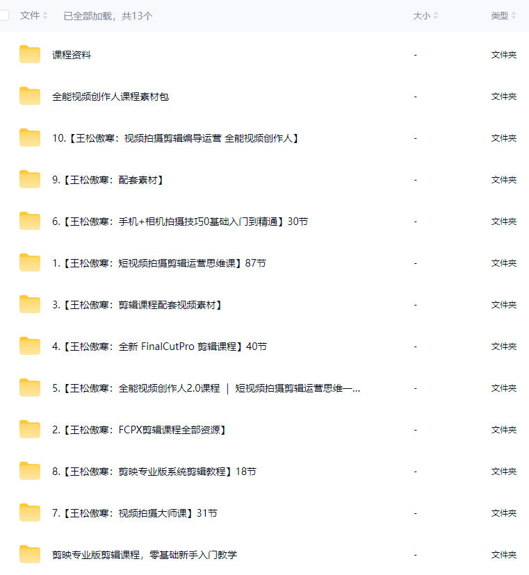 王松傲寒课程2025合集【画质高清有大部分素材】