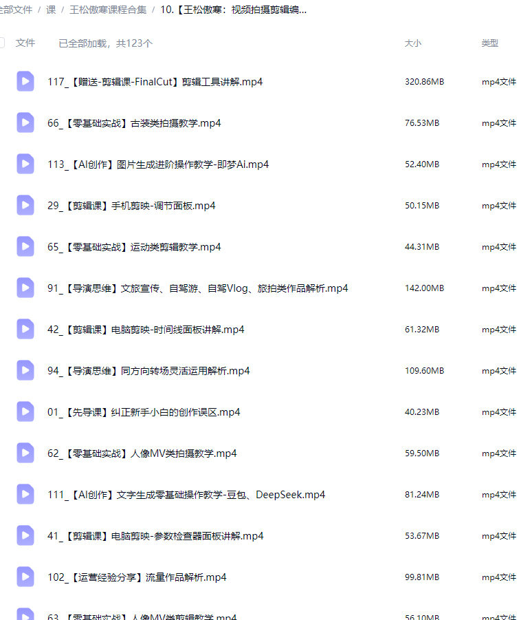 王松傲寒课程2025合集【画质高清有大部分素材】