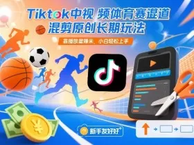 Tiktok中视频体育赛道混剪原创长期玩法，靠播放量賺米，小白轻松上手