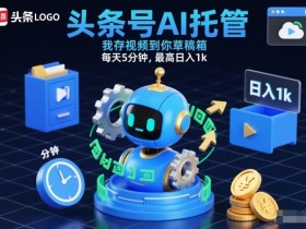 头条号AI托管，我存视频到你草稿箱，每天5分钟，最高日入1k【揭秘】