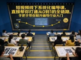 短视频线下系统化编导课，直接帮你打通从0到1的全链路，手把手带你敲开编导行业大门