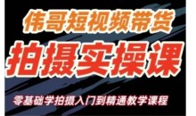 短视频带货拍摄实操课，零基础学拍摄入门到精通教学