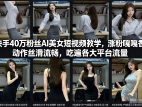 快手40万粉丝博主AI美女短视频教学,涨粉嘎嘎香,动作丝滑流畅,吃遍各大平台流量