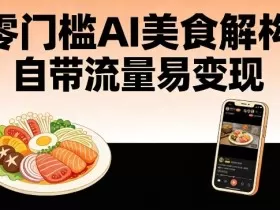 零门槛AI美食解构，自带流量易变现