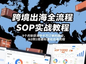 跨境出海全流程全盘托出SOP实战教程，9个月斩获海外千万订单的路径，从0到1搭建标准化出海流程