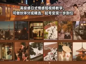 高级感日式情感短视频教学，可做伙伴分成精选，起号变现一步到位