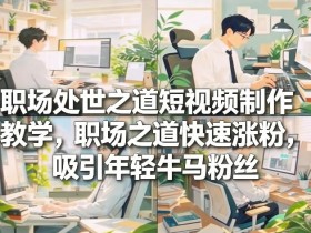职场处世之道短视频制作教学，职场之道快速涨粉，吸引年轻牛马粉丝