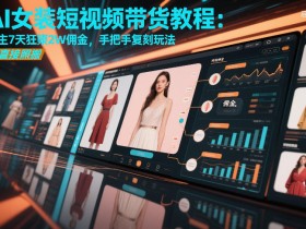 AI女装短视频带货教程：博主7天狂賺2W佣金，手把手复刻玩法，可直接照搬
