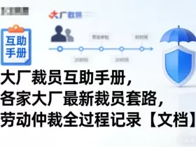 大厂裁员互助手册,各家大厂最新裁员套路,劳动仲裁全过程记录【文档】