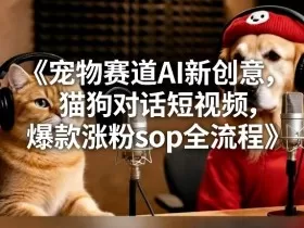 宠物赛道AI新创意，猫狗对话短视频，爆款涨粉sop全流程