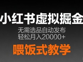 小红书虚拟电商掘金，无需选品，ai笔记半自动发布，轻松月入2w+【揭秘】