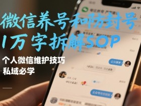 微信养号和防封号1万字拆解SOP，个人微信维护技巧，私域必学【文档】
