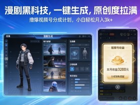 漫剧黑科技，一键生成，原创度拉满，撸爆视频号分成计划，小白轻松月入3k+