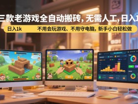 三款老游戏全自动搬砖，无需人工，日入1k，不用会玩游戏、不用守电脑，新手小白轻松做【揭秘】