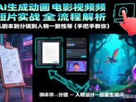 AI生成动画电影视频短片实战全流程解析，从剧本到分镜到人物一致性等手把手教你