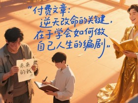 付费文章：逆天改命的关键，在于学会如何做自己人生的编剧