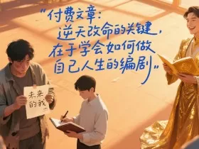 付费文章：逆天改命的关键，在于学会如何做自己人生的编剧