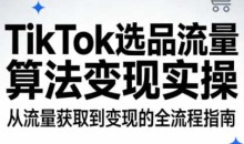 TikTok选品流量算法变现实操