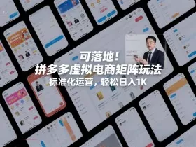 可落地！拼多多虚拟电商矩阵玩法，标准化运营，轻松日入1K+【揭秘】