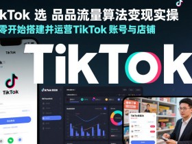 TikTok选品流量算法变现实操,从零开始搭建并运营TikTok账号与店铺