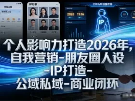 个人影响力打造2026年，自我营销-朋友圈人设-IP打造-公域私域-商业闭环