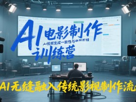 AI电影制作训练营，掌握AI视频生成一致性与电影剪辑，将AI无缝融入传统影视制作流程
